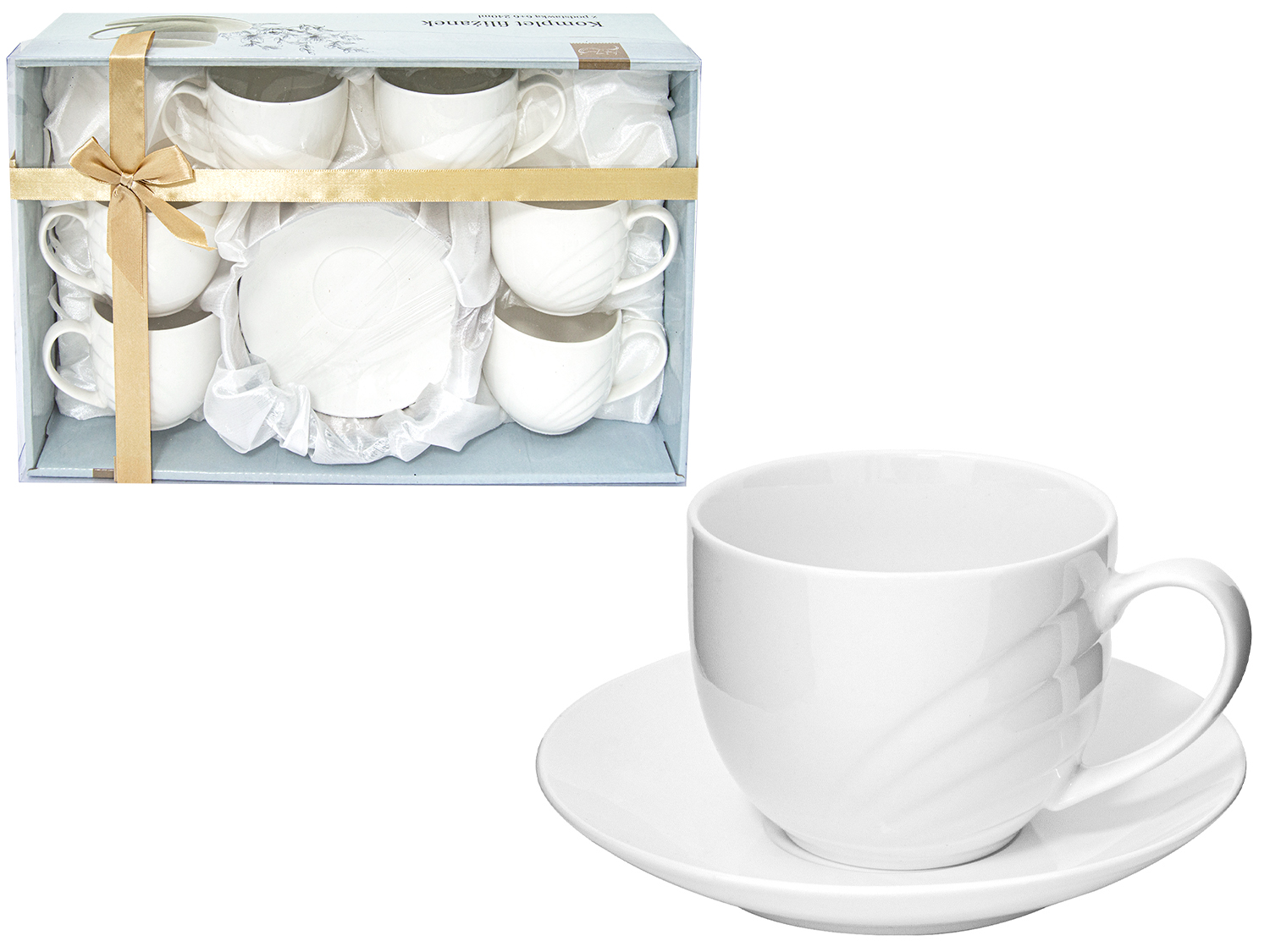 Filiżanka 6+6 białe - obrazek 3
