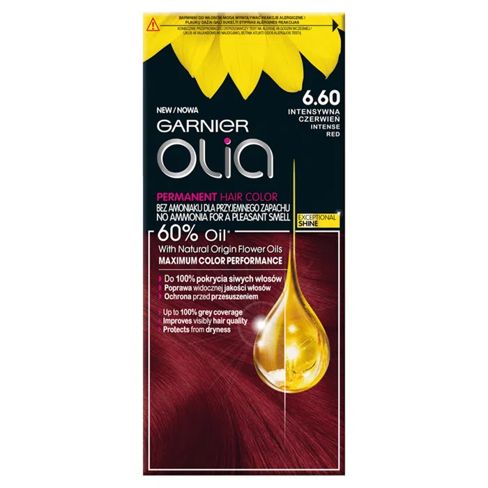 Olia farba d/włosów 6.6  inten. czerwień  (nowość)