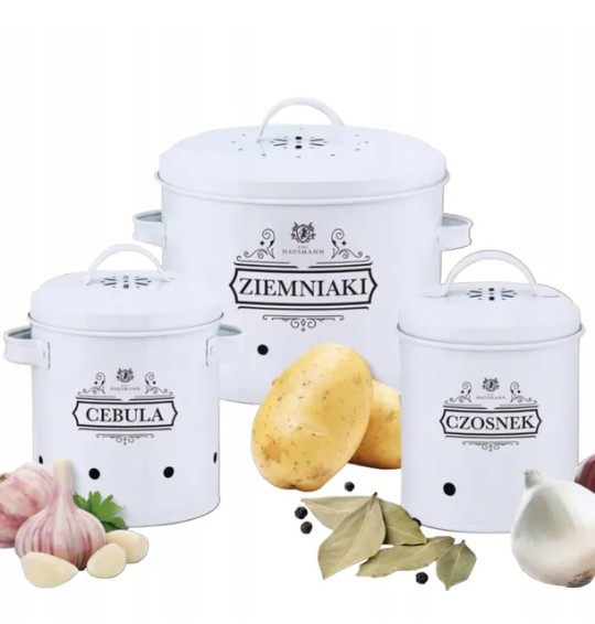 Pojemniki 3szt do przechowywania białe