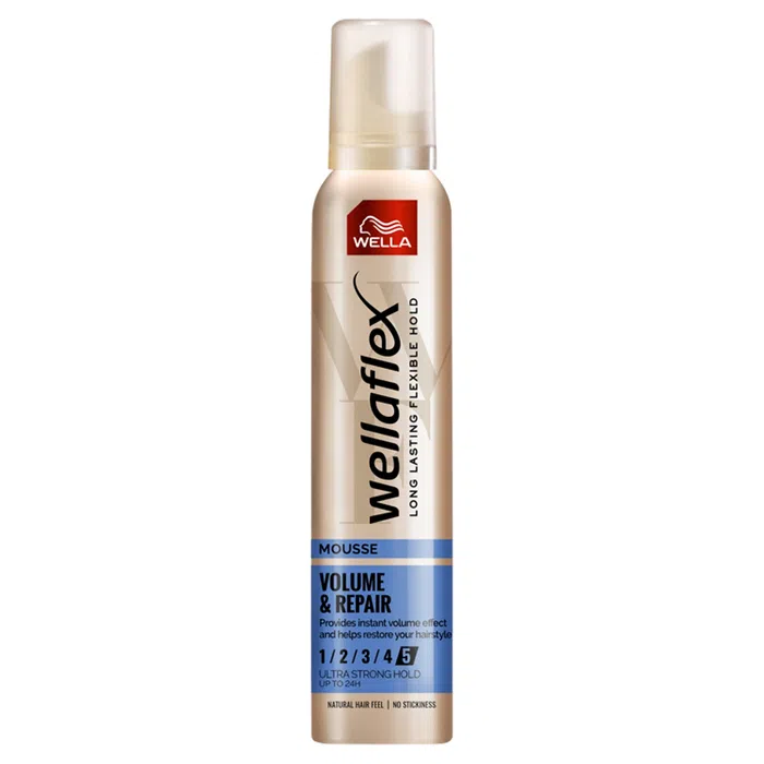 WELLAFLEX pianka do włosów long lasting VOLUME&REPAIR "5"200ml