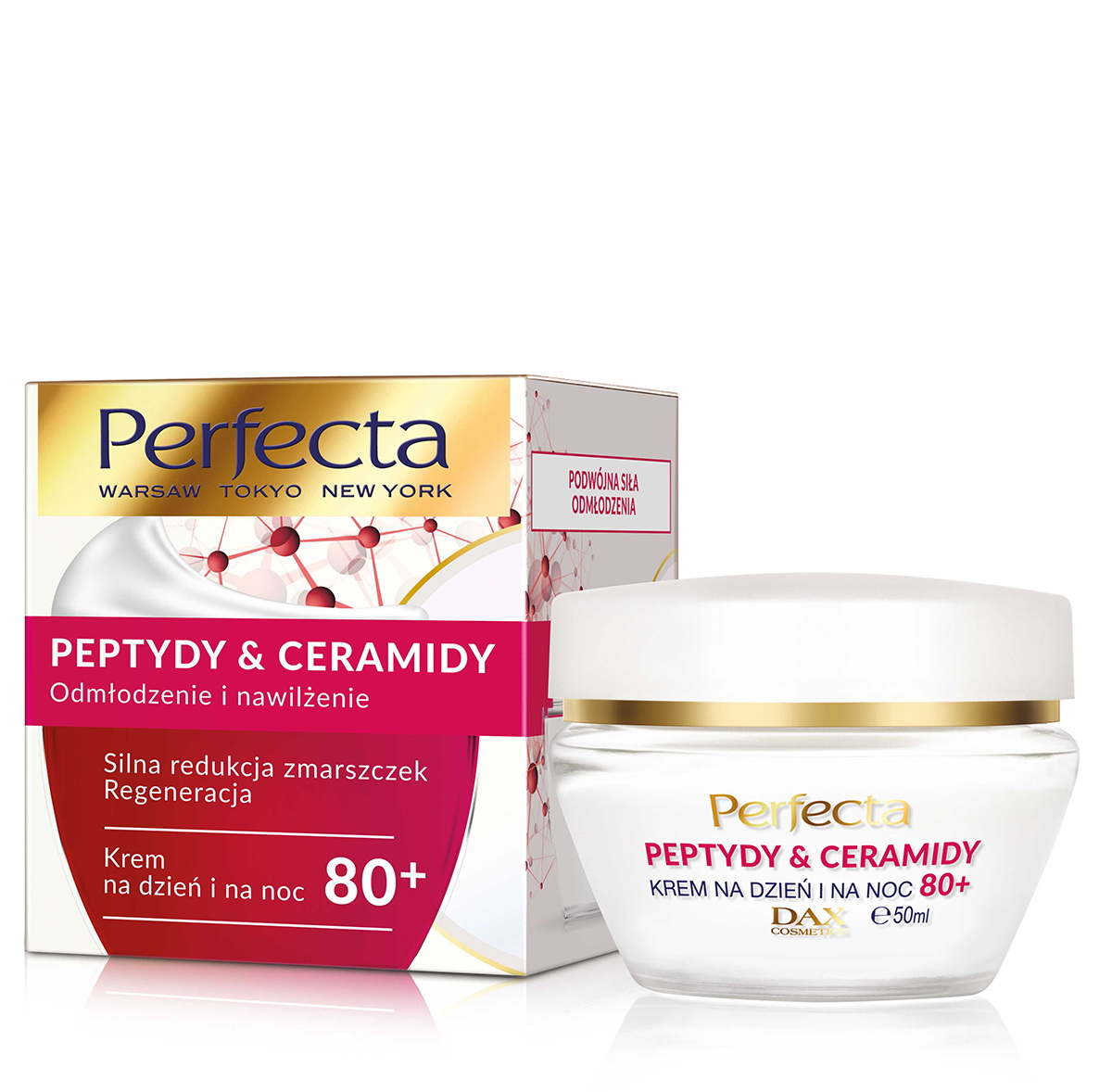 Dax krem perfecta peptydy& ceramidy  80+  na dzień I noc 50ml.