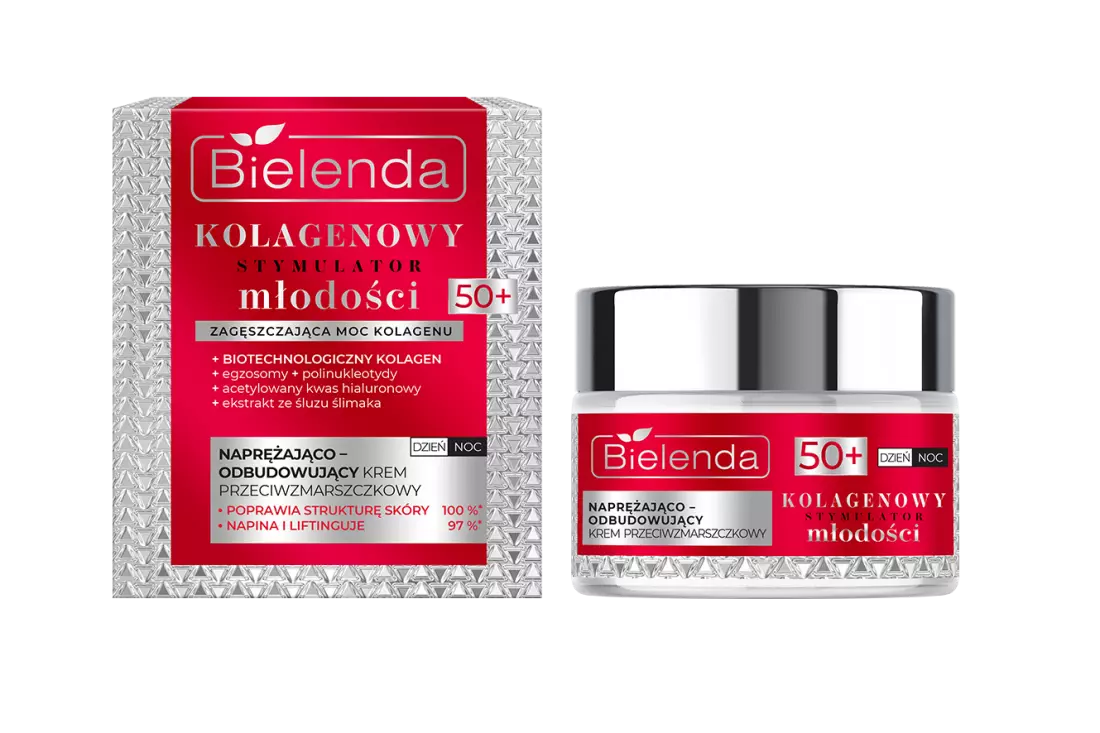 BIELENDA KREM KOLAGENOWY STYMULATOR MŁODOŚCI  50+  DZIEŃ/NOC 50ML.