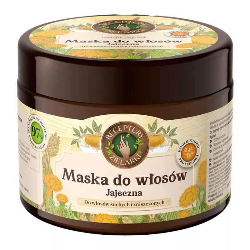 Receptury zielarki maska do włosów jajeczna 300ml