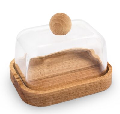 MASELNICA  MAŁA SZKLANA + DREWNO