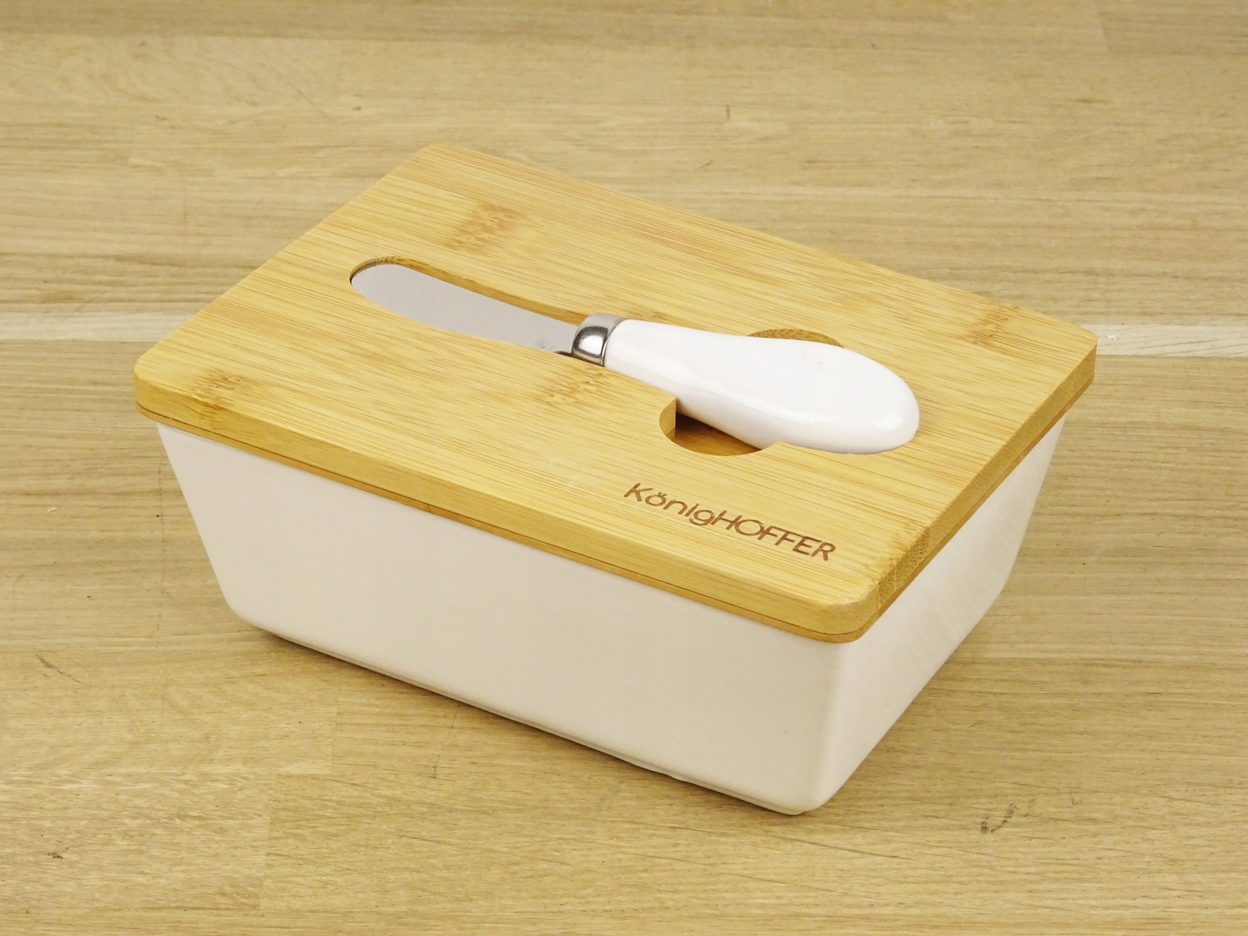 Maselnica z nożykiem Eco box biała - obrazek 3