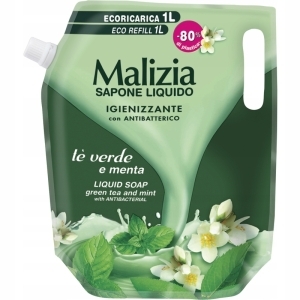 MALIZIA mydło w płynie zapas green tea&mint 1000ml