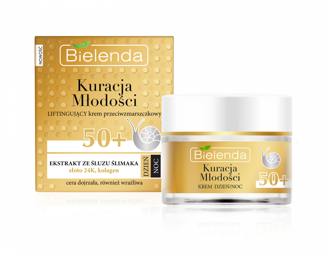 BIELENDA KREM KURACJA MŁODOŚCI LIFTING.50+DZIEŃ/NOC Z EKSTR. ŚLUZU ŚLIMAKA