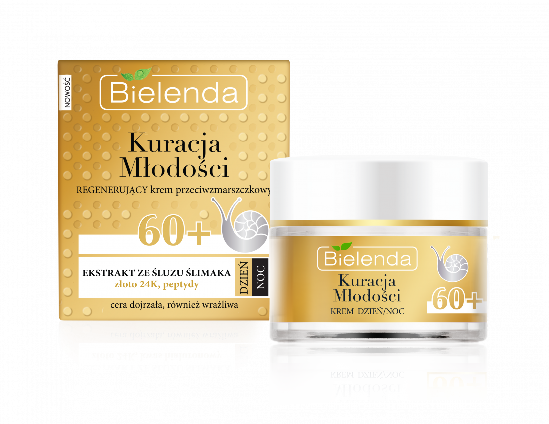 BIELENDA KREM KURACJA MŁODOŚCI REGEN. 60+DZIEŃ/NOC Z EKSTR. ŚLUZU ŚLIMAKA