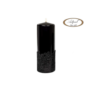 Świeca 200 x 70mm czarna koronka