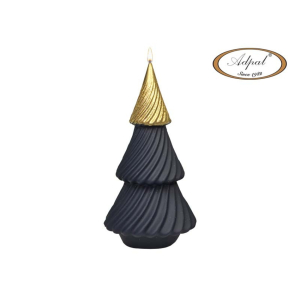 Świeca Spiral Choinka duża czarno-złota mat