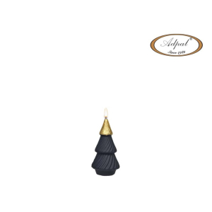 Świeca Spiral Choinka mała czarno-złota mat