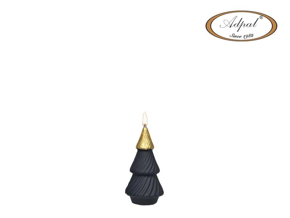 Świeca Spiral Choinka mała czarno-złota mat