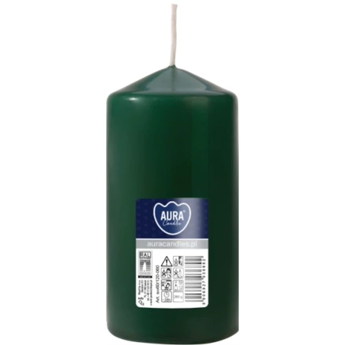 Świeca słupek 60 x 120mm butelkowa zieleń