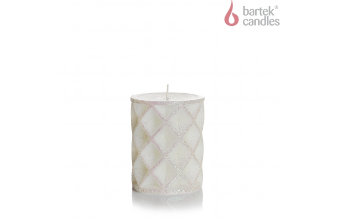 Świeca słupek Glamour biel 70 x 90mm 330g