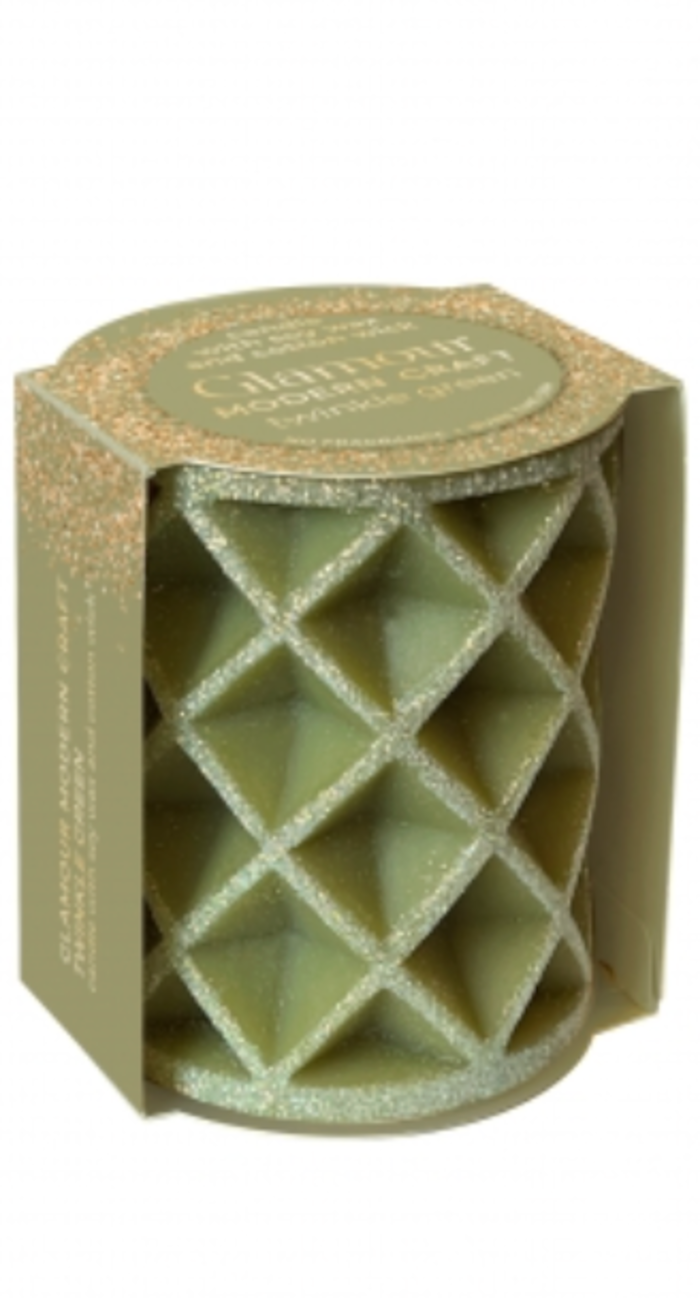 Świeca słupek Glamour zieleń 70 x 90mm 330g