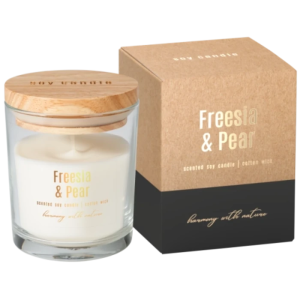 Świeca sojowa liść frezja i gruszka