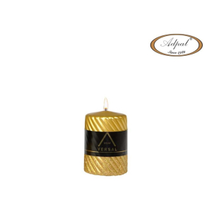 Świeca spiral okrągła Versal 100 x 70mm złota