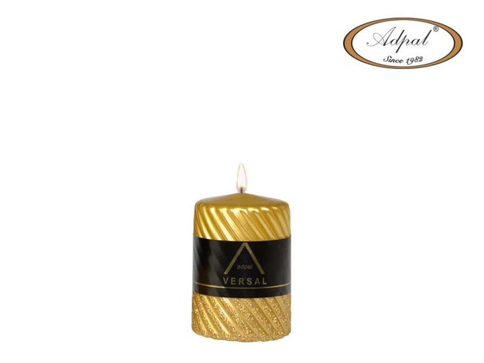 Świeca spiral okrągła Versal 100 x 70mm złota