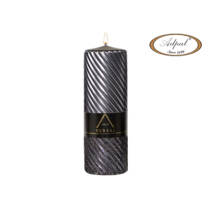 Świeca spiral okrągła Versal 200 x 70mm czarna