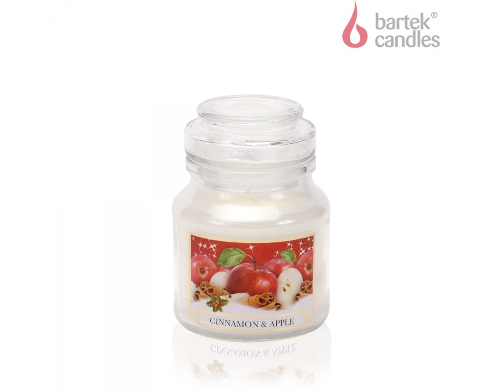 Świeca szkło Cynamon Pomarańcza Jabłko Bartek