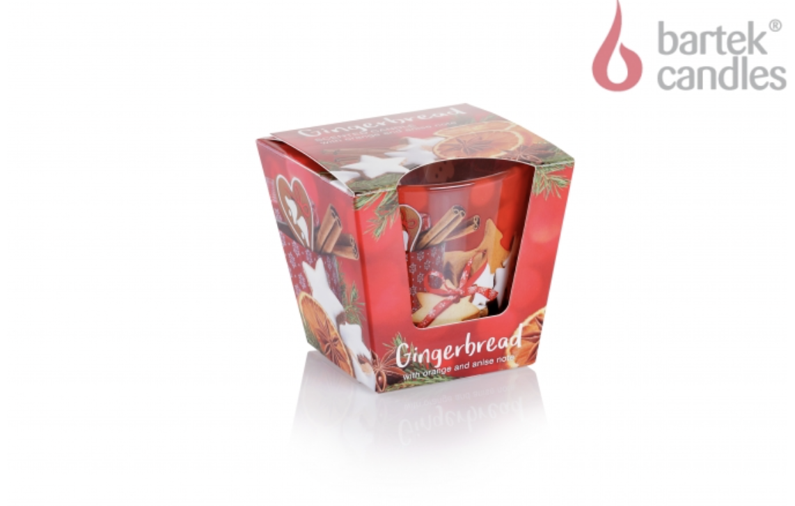 Świeca w szkle Gingerbread Pomarańcza Anyż 115g Bartek