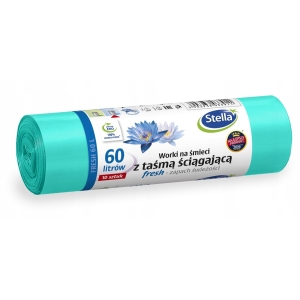 Worki na śmieci z tasma 60l 10szt STELLA