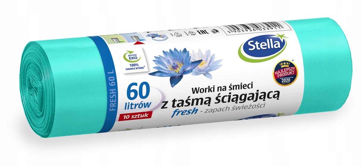 Worki na śmieci z tasma 60l 10szt STELLA