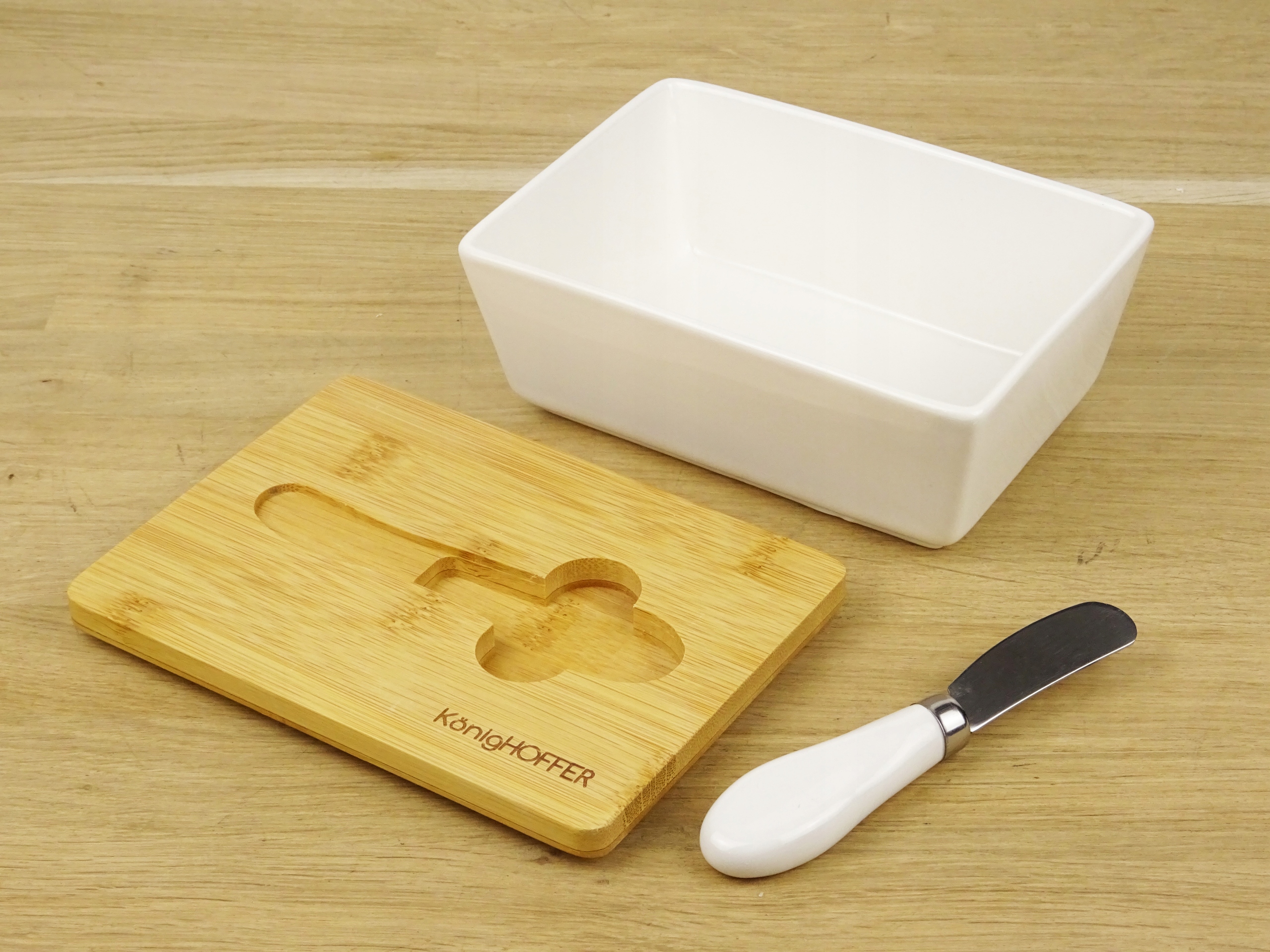 Maselnica z nożykiem Eco box biała - obrazek 2