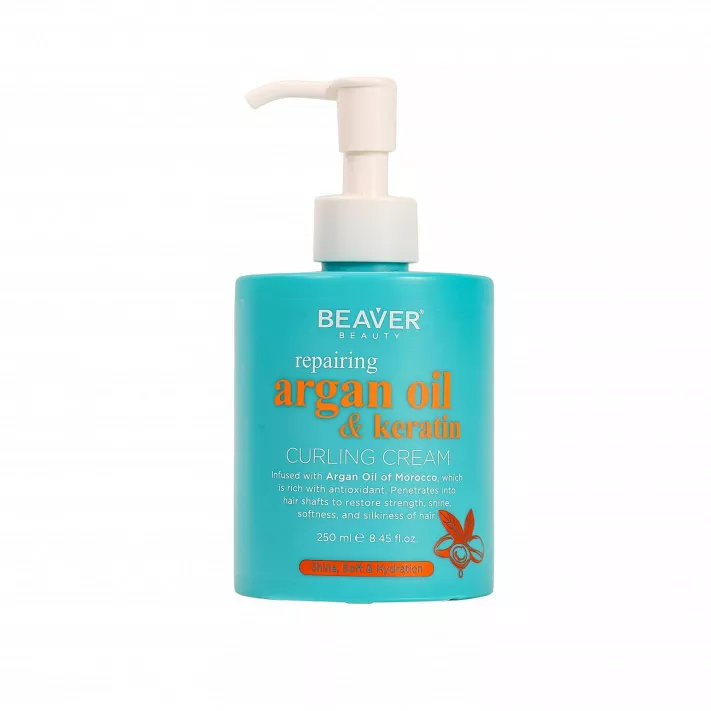 Beaver krem do wł. argan oil & keratin  kręconych 250ml.