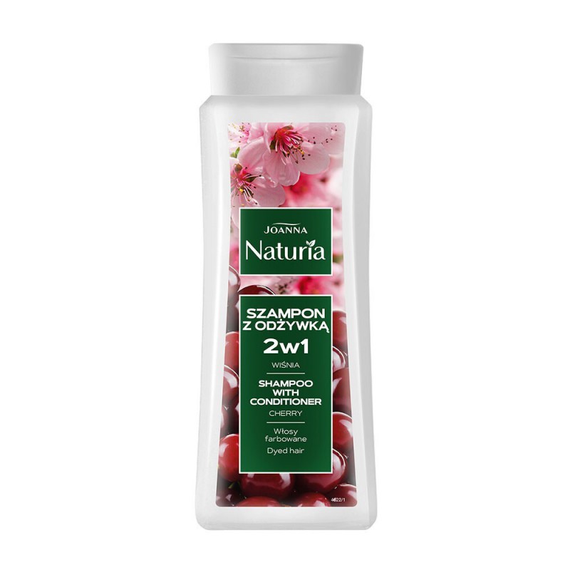 Joanna szampon do wł. naturia 2w1 z wiśnią  farbowane 500ml.