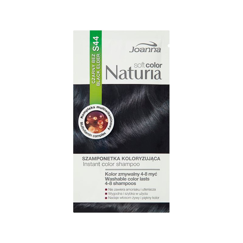 Joanna nat.soft color szamponetka kolor.  s44 czarny bez   35g.