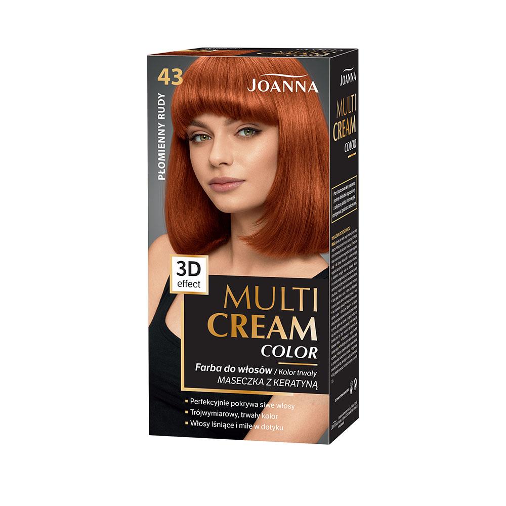 Joanna multi 3d farba do włosów 43 płomienny rudy