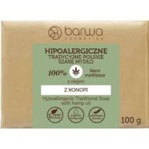 Barwa mydło hipoalergiczne szare z konopi   100g.